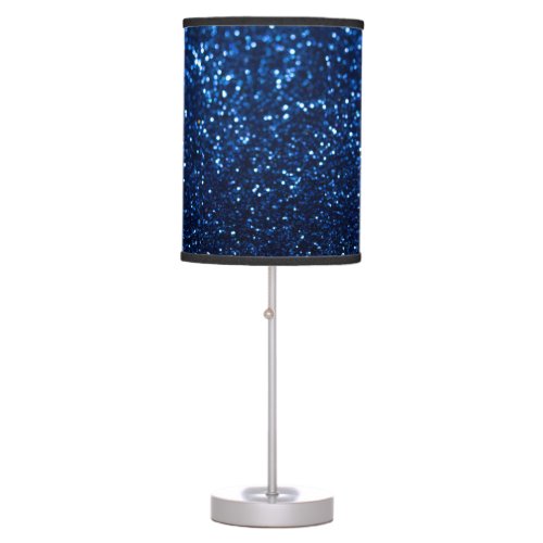Blue Glitter Texture Festive Sparkle Table Lamp