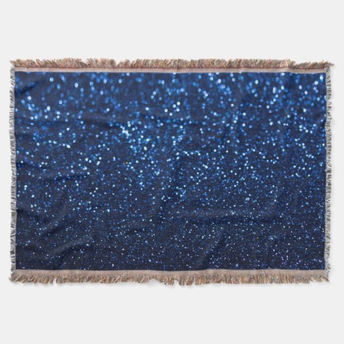 Blue Glitter Texture Festive Sparkle Throw Blanket