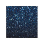 Blue Glitter Texture Festive Sparkle Wood Wall Art