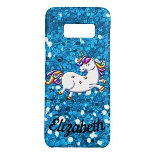 Blue Glitter Unicorn Case_Mate Samsung Galaxy S8 Case