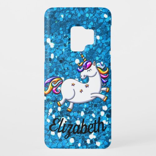Blue Glitter Unicorn Case_Mate Samsung Galaxy S9 Case