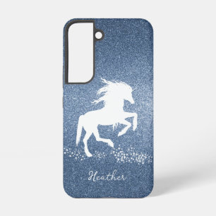 Blue Glitter Unicorn Samsung Galaxy S22 Case