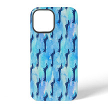 Blue Glitter Watercolor Dachshund Pattern Adult Cl