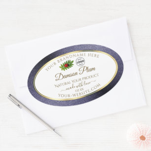 Blue Glitter White Gold Product Label Ladybug Logo