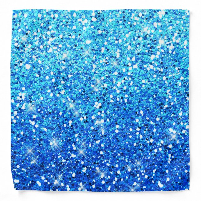 Blue Glitters Sparkles Texture Bandana (Front)