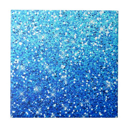 Blue Glitters Sparkles Texture Ceramic Tile