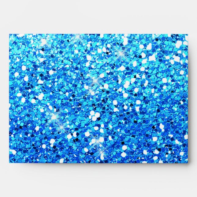 Blue Glitters Sparkles Texture Envelope (Front)