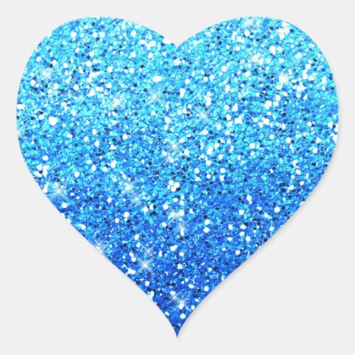 Blue Glitters Sparkles Texture Heart Sticker