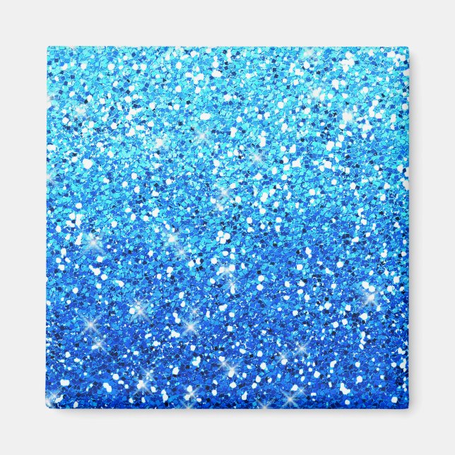 Blue Glitters Sparkles Texture Magnet (Front)