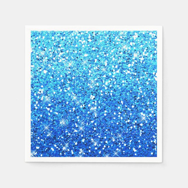 Blue Glitters Sparkles Texture Napkins (Front)