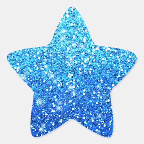 Blue Glitters Sparkles Texture Star Sticker