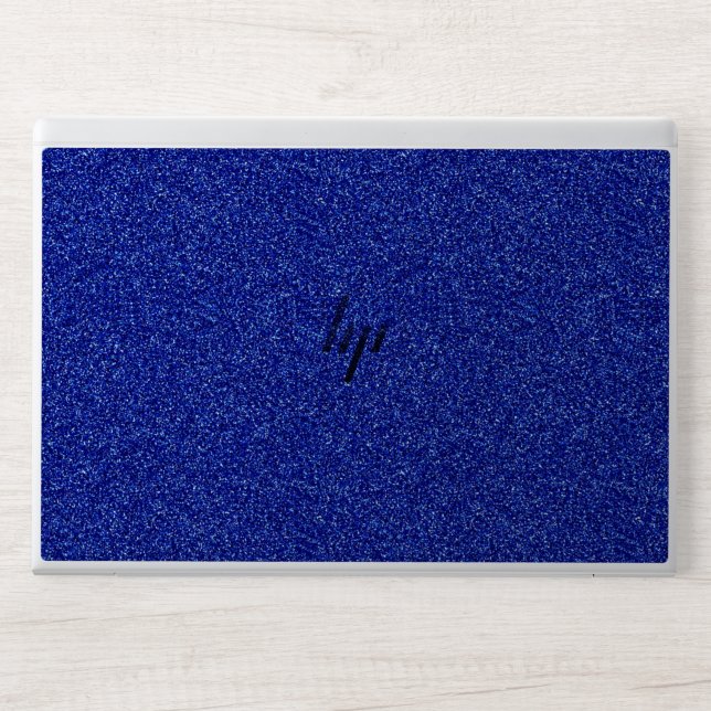 Blue glittery sparkles HP laptop skin (Front)