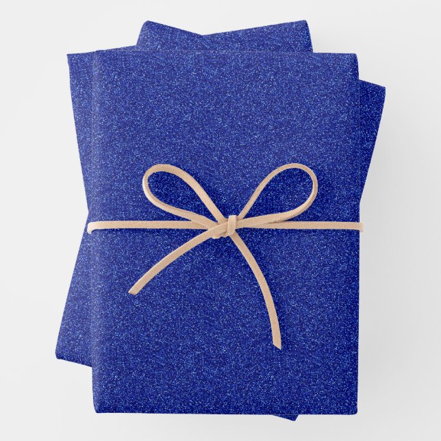 Blue glittery sparkles  wrapping paper sheets (In situ)