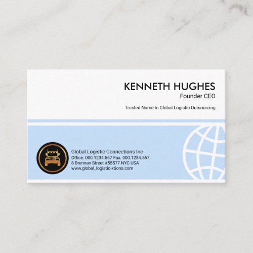 Blue Global Box Stripes Founder CEO Business Card