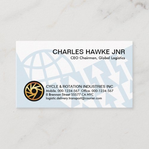 Blue Global Direction Arrows Business Card