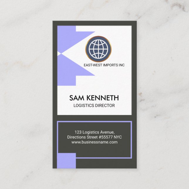 Blue Global Directional Arrows Logistics Director Business Card (Front)