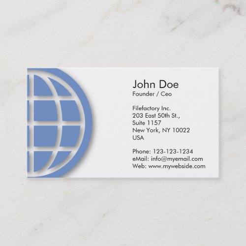 Blue Globe Design Business Card Templates