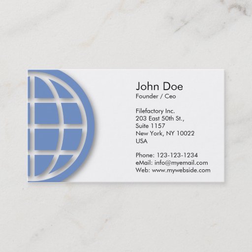 Customizable Blue Globe Design Business Card Templates