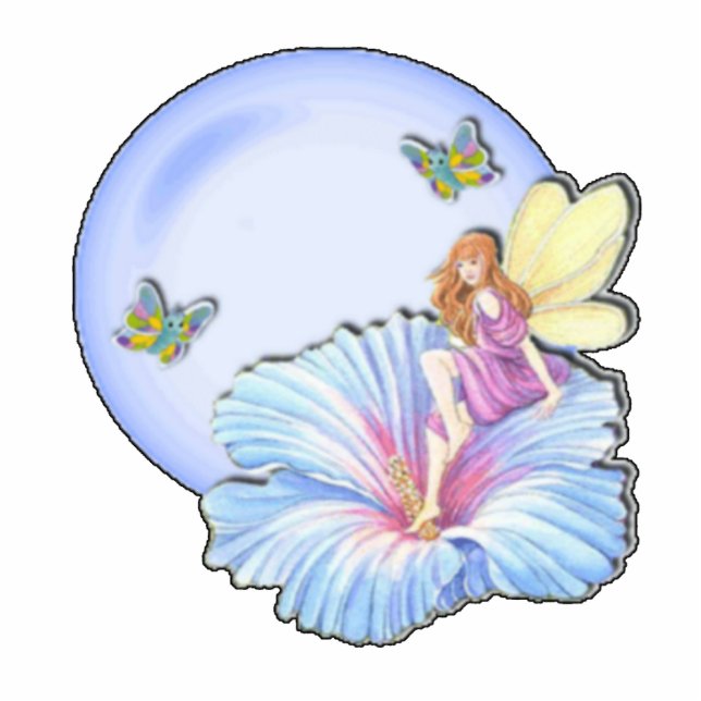 Blue Globe Fairy Sculpture (Front)