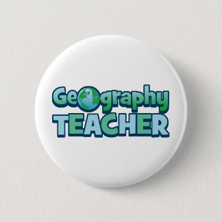 Blue Globe Geography Teacher Button