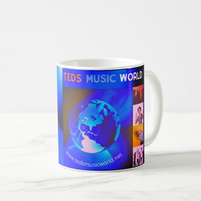 Blue Globe Music World Coffee Mug (Front Right)