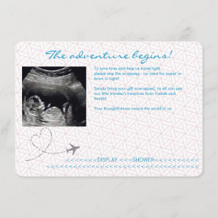Blue Globe Passport Travel Display Shower Enclosure Card