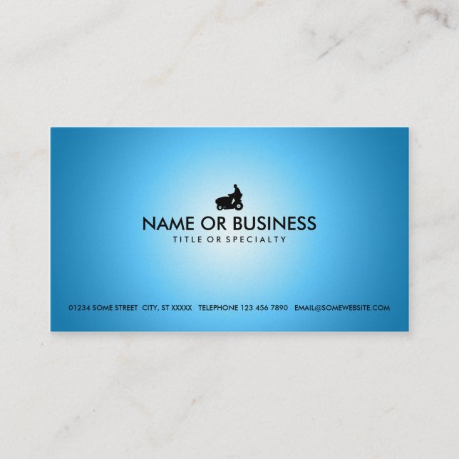 blue glow commercial lawn care business card (Front)