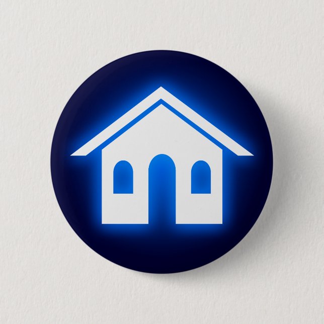 blue glow home pinback button (Front)
