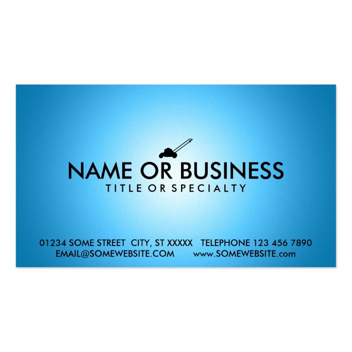 blue glow lawn mowing loyalty business card template