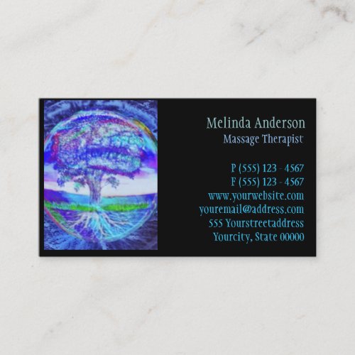 Blue Glow Tree of Life Business Card