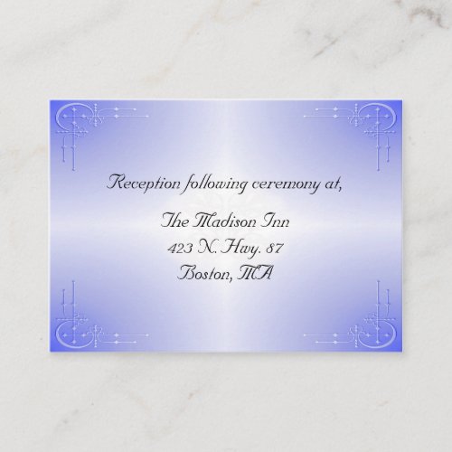Blue Glow Wedding enclosure cards Business Card Templates