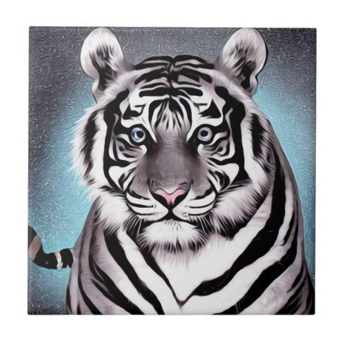 Blue Glow White Tiger Ceramic Tile