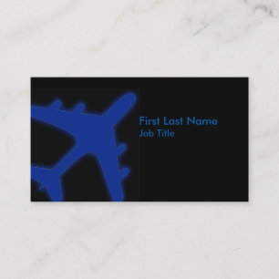 Blue glowing airplane custom business cards