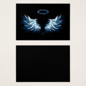 Blue Glowing Angel Wings on black background (Front & Back)