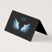 Blue Glowing Angel Wings on black background (Back)