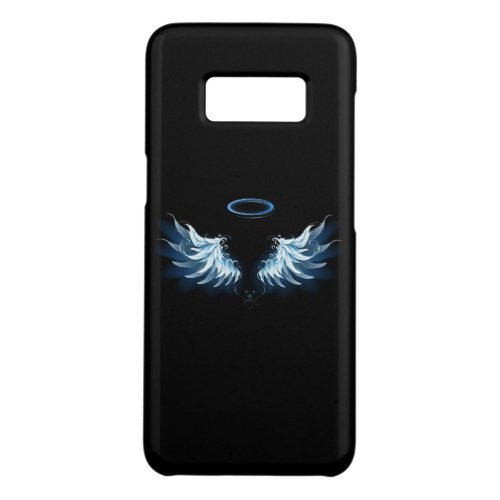 Blue Glowing Angel Wings on black background Case_Mate Samsung Galaxy S8 Case