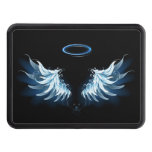 Blue Glowing Angel Wings On Black Background Hitch Cover at Zazzle