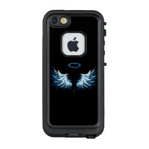 Blue Glowing Angel Wings on black background LifeProof FRĒ iPhone SE/5/5s Case