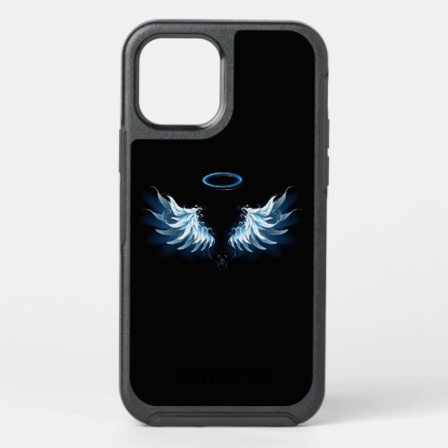 Blue Glowing Angel Wings on black background OtterBox Symmetry iPhone 12 Pro Case
