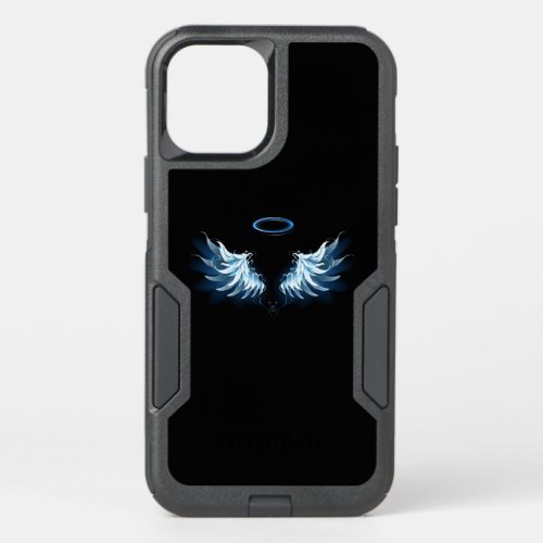 Blue Glowing Angel Wings on black background OtterBox Commuter iPhone 12 Pro Case