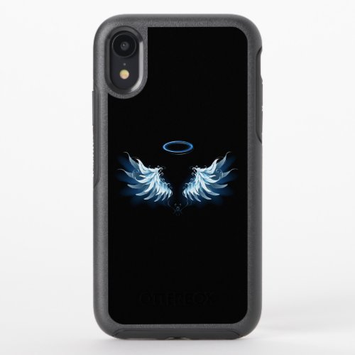 Blue Glowing Angel Wings on black background OtterBox Symmetry iPhone XR Case
