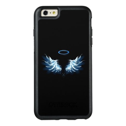 Blue Glowing Angel Wings on black background OtterBox iPhone 66s Plus Case