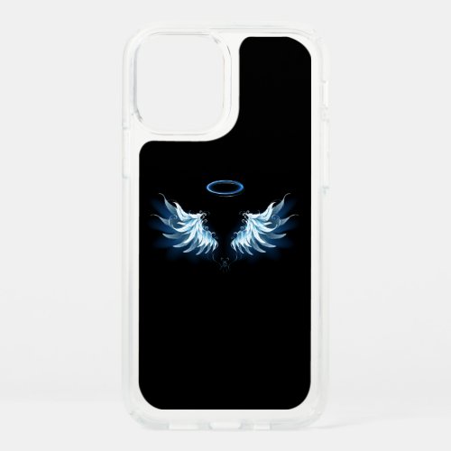 Blue Glowing Angel Wings on black background Speck iPhone 12 Case