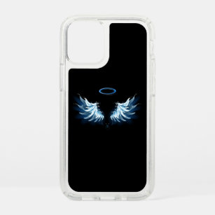 Blue Glowing Angel Wings on black background Speck iPhone 12 Mini Case