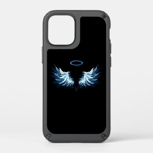 Blue Glowing Angel Wings on black background Speck iPhone 12 Mini Case