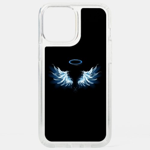 Blue Glowing Angel Wings on black background Speck iPhone 12 Pro Max Case