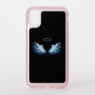 Blue Glowing Angel Wings on black background Speck iPhone XR Case