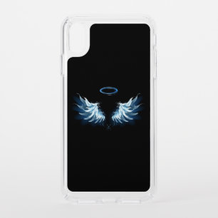 Blue Glowing Angel Wings on black background Speck iPhone XS Max Case