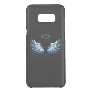Blue Glowing Angel Wings on black background Uncommon Samsung Galaxy S8+ Case