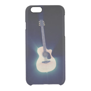 Blue Glowing Guitar Clear iPhone 6/6S Case